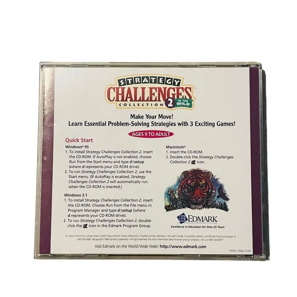 10/$25🦋 Edmark Strategy Challenges Collection 2 In The Wild CD-ROM